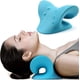 thumbnail image 1 of Sxbd Relajador De Cuello Y Hombros, Dispositivo De Tracción Cervical Para El Alivio Del Dolor Y Alineación De La Columna Cervical, Almohada Quiropráctica Camilla De Cuello(Azul) Feliz Sencillez, 1 of 5