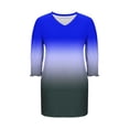 thumbnail image 6 of Ashirexll Midi Dresses for Women, Flowy Dresses for Women, Fashion Leisure Solid Color Elastic Cuff Long Sleeve V-Neck Dress, 6 of 7
