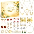 thumbnail image 1 of Calendario De Adviento 2024 Conjunto De Joyas Calendario De Cuenta Regresiva De 24 Días Para Mujeres Adultas Pulsera De Moda Navideña Collar Anillos Pendiente Regalo Sorpresa De Navidad Para Esposa Hi, 1 of 5