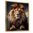 thumbnail image 2 of Designart "The Regal Majesty of a Lion King" Animals Floater Framed Canvas Print, 2 of 7