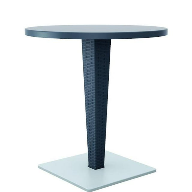Siesta ISP882-DG 27.5 in. Riva Werzalit Top Round Dining Table, Dark Gray