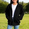 thumbnail image 3 of OGLCCG Girls Fleece Zip-Up Hoodie Long Sleeve Oversized Sweatshirt Jacket with Pockets Fall Hooded Fashion Sweatshirt, Size 5-15, 3 of 5