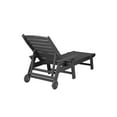 thumbnail image 3 of JONPONY Lounge Chair Outdoor with Wood Texture,Oversized Chaise Lounge Chair with 5 Positions, HDPE, Patio Lounge Chair with Wheels & Cup Holder for Pool, Deck, Poolside, Black, 3 of 9