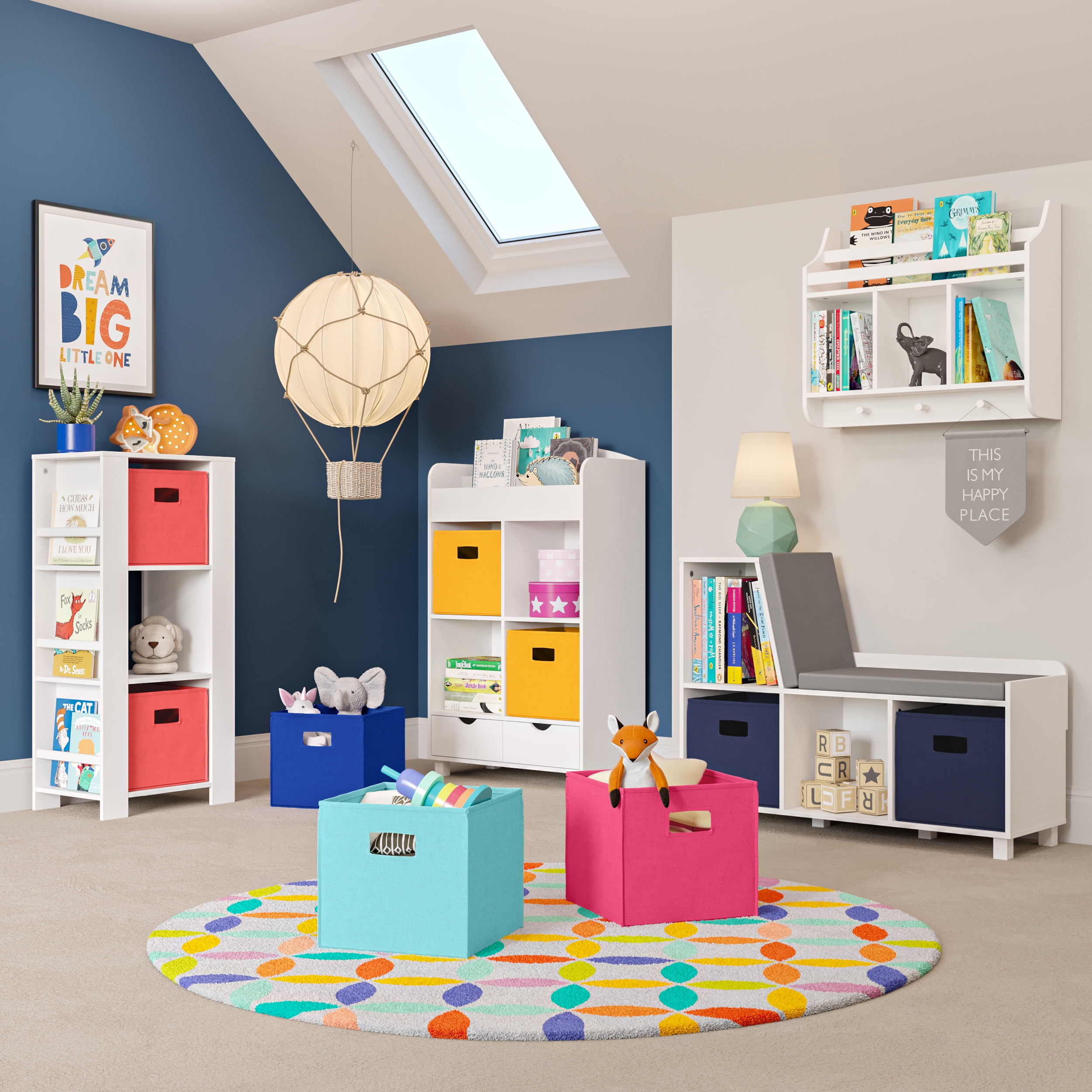 RiverRidge Book Nook Collection Kids Cubby Storage Tower with Bookshelves