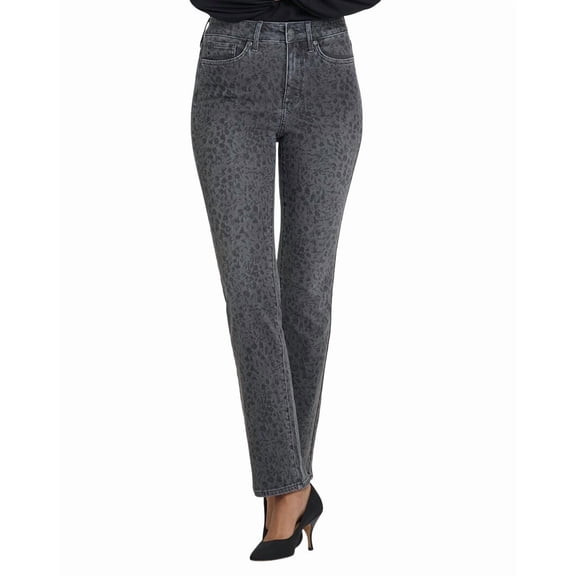 NYDJ womens Marilyn Grey Daniela Ditsy Straight Leg Jean, 8