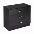 thumbnail image 2 of Fortressmount Wood Simple 3-Drawer Dresser Black, 2 of 9