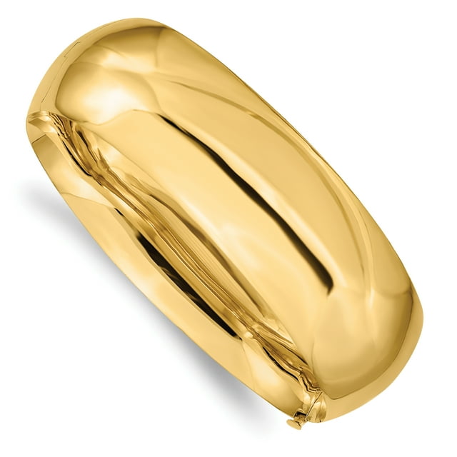 14k Yellow Gold 20.65mm Hinged Bangle Bracelet