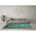thumbnail image 3 of Ahgly Company Indoor Rectangle Oriental Turquoise Blue Industrial Area Rugs, 2' x 3', 3 of 4