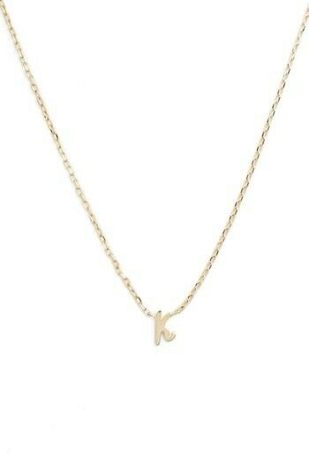 Initial Pendant Necklace Gold NEW 