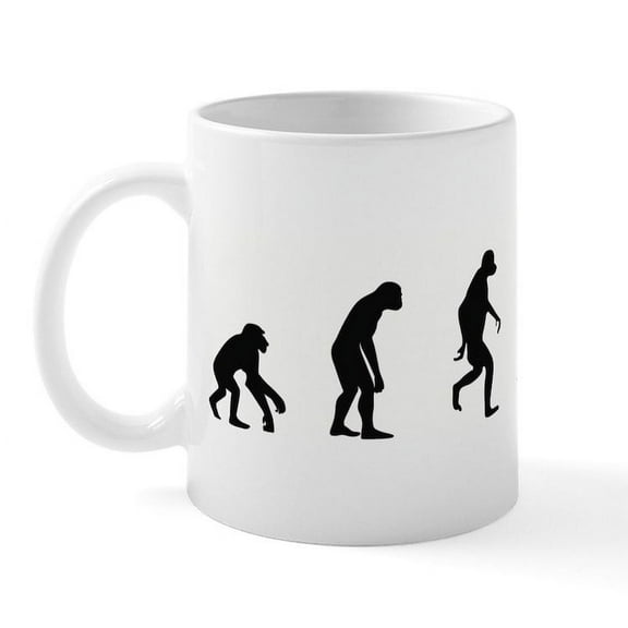 CafePress - Evolution Of Archaeology Mug - 11 oz Ceramic Mug - Novelty Coffee Tea Cup