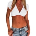thumbnail image 2 of Womens Short Sleeve Shirts Casual Summer Tops Loose Fit Trendy Vacation Outfits, 2 of 4