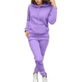 thumbnail image 2 of Lounge Sets 2 Piece Outfits Cropped Hoodie Sweatshirt and Sweatpants Women Tracksuit 2 Piece Hoodie Athletic Sweatsuits Casual Jogging Suit Sets Cropped Hoodie Sweatshirt and Sweatpants - Purple, 2 of 4
