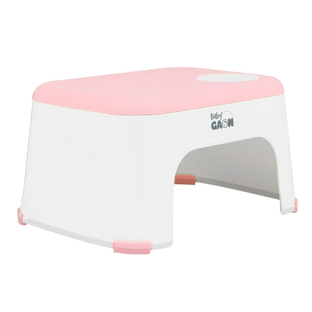 Banquito para Bebé Baby Gaon con Escalón de Apoyo y Protecciones Antiderrapantes Rosa