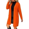 thumbnail image 3 of uublik Jackets for Women Trendy Orange Outdoor Open Front Casual Long Fall Winter Coat with Pockets, 3 of 5