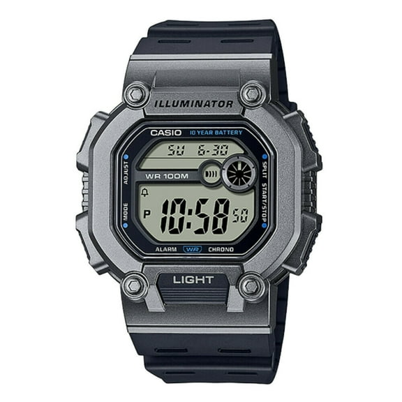 CASIO DIGITAL BLACK RESIN BAND WATCH W737H-1A2 W-737H-1A2