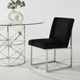 thumbnail image 4 of SAFAVIEH Couture Jenette Modern Linen Solid Dining Chair, Black/Silver, 4 of 14