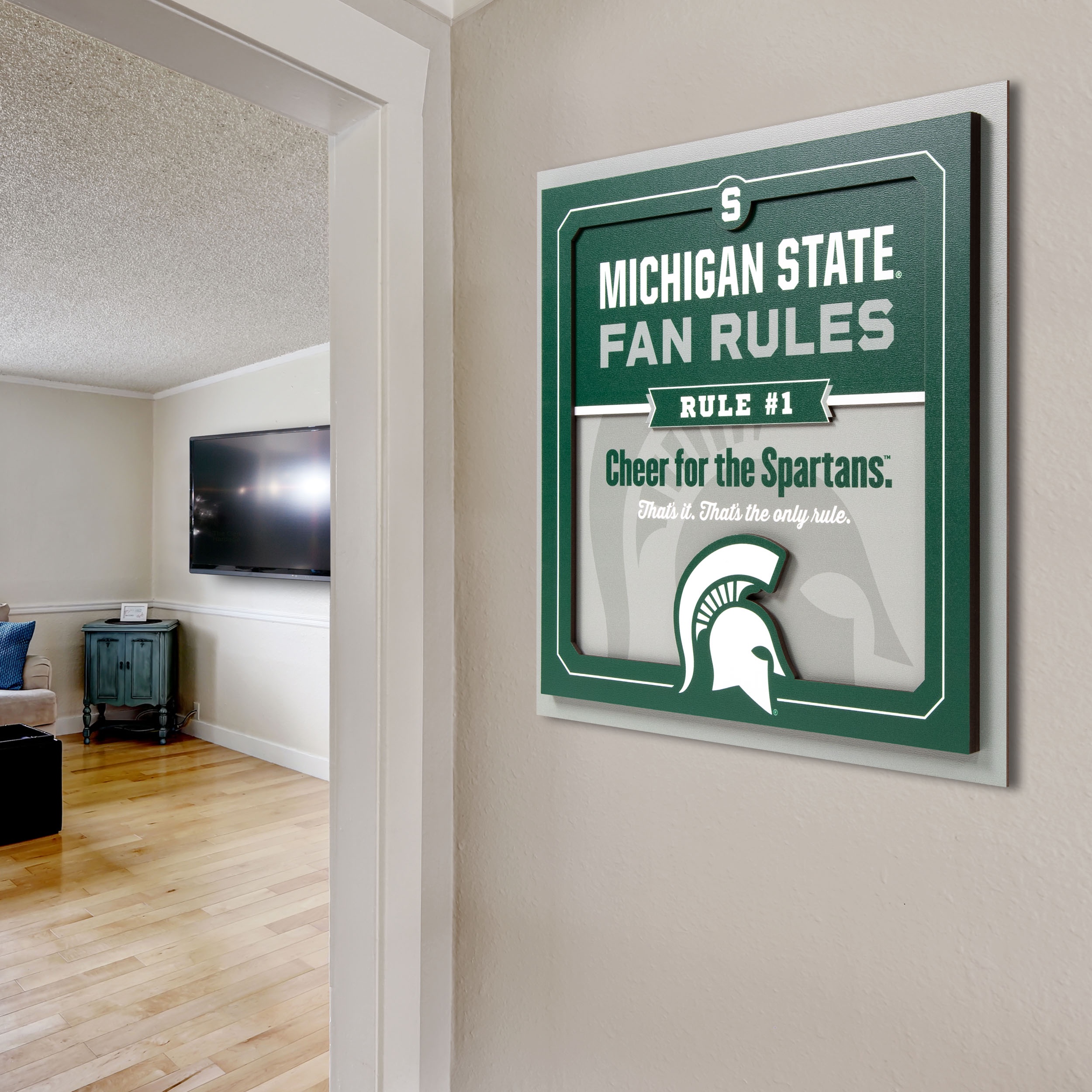 YouTheFan NCAA Michigan State Spartans Fan Rules 3D Wall Art