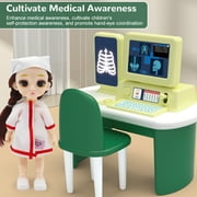 Hospital Playset, 12PCS Doctor Play Toys, CT Machine Model with Light Voice, Educational Learning Gift for Boy Girl