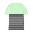 thumbnail image 3 of SHTXOZHI Women's Plus Size Short Sleeve T-Shirts V Neck Summer Tops Color Block Casual Tees, 3 of 5