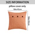 thumbnail image 6 of Unique Bargains Triple Button Decorative Pillowcases Orange 18" x 18", 6 of 6