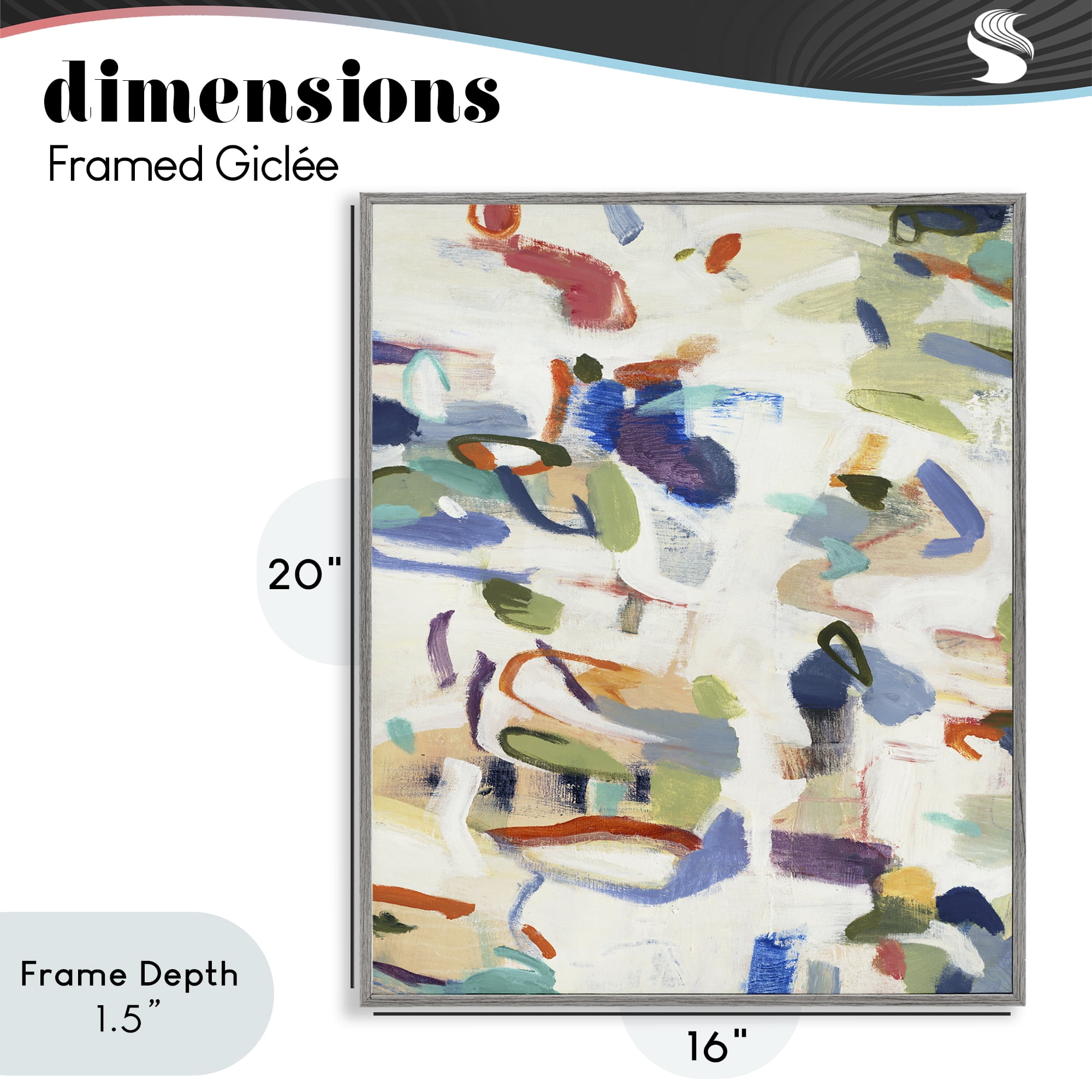 Stupell Industries Expressive Composition Brushstrokes Gray Framed Giclee Art, design by Lisa Ridgers