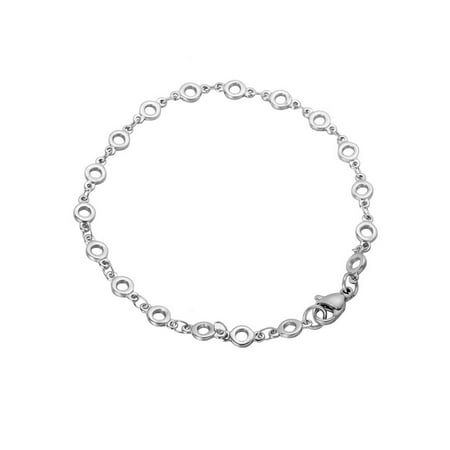 Bangle Silver Ring - Stainless Steel Silver Fashion Open Ring Bangle Link Chain Jewelry Bracelet