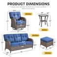 thumbnail image 5 of Bellefurn Luxury 6 Piece Outdoor Patio Wicker Furniture Sets with Swivel Rocker Patio Chairs,Sofa and Ottomans,High Back Outdoor Conversation Set for Porch Balcony Deck, 5 of 12