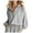 Light Gray, variant on Cropped Hoodies for Women 2025 Fall Winter Lightweight Long Sleeve Plain Hooded Sweatshirt Pullover Tops