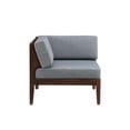 thumbnail image 4 of Linon Sorrell Acacia Corner Outdoor Lounge Chair with Cushions, Walnut/Gray, 4 of 13