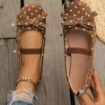 thumbnail image 2 of SuTry Women's Round Toe Flats Bow Detail Polka Dot Elastic Strap Lightweight Comfortable Casual Walking Shoes(41), 2 of 9