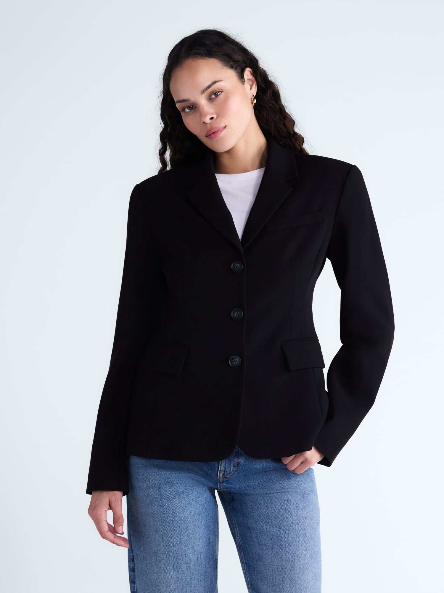 Scoop Women's and Women's Plus Notched Hourglass Blazer, Sizes XS-XXL