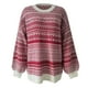 thumbnail image 5 of Vestido de suéter suelto con estampado de copos de nieve de manga larga clásico con cuello en O informal a la moda para mujer Pompotops hdfakjf582, 5 of 7