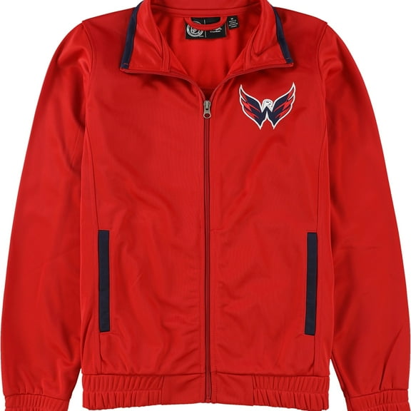 G-III Sports Womens Washington Capitals Track Jacket Sweatshirt, Red, Medium