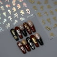 thumbnail image 3 of DIY Nail Art Decorations Colorful Self-Adhesive 3D Dragon Design Gold Silver Chinese Character Letter Gel Polish Nail Decal Stickers Nail Art Transfer Sticker Paper Nail Sticker B, 3 of 8