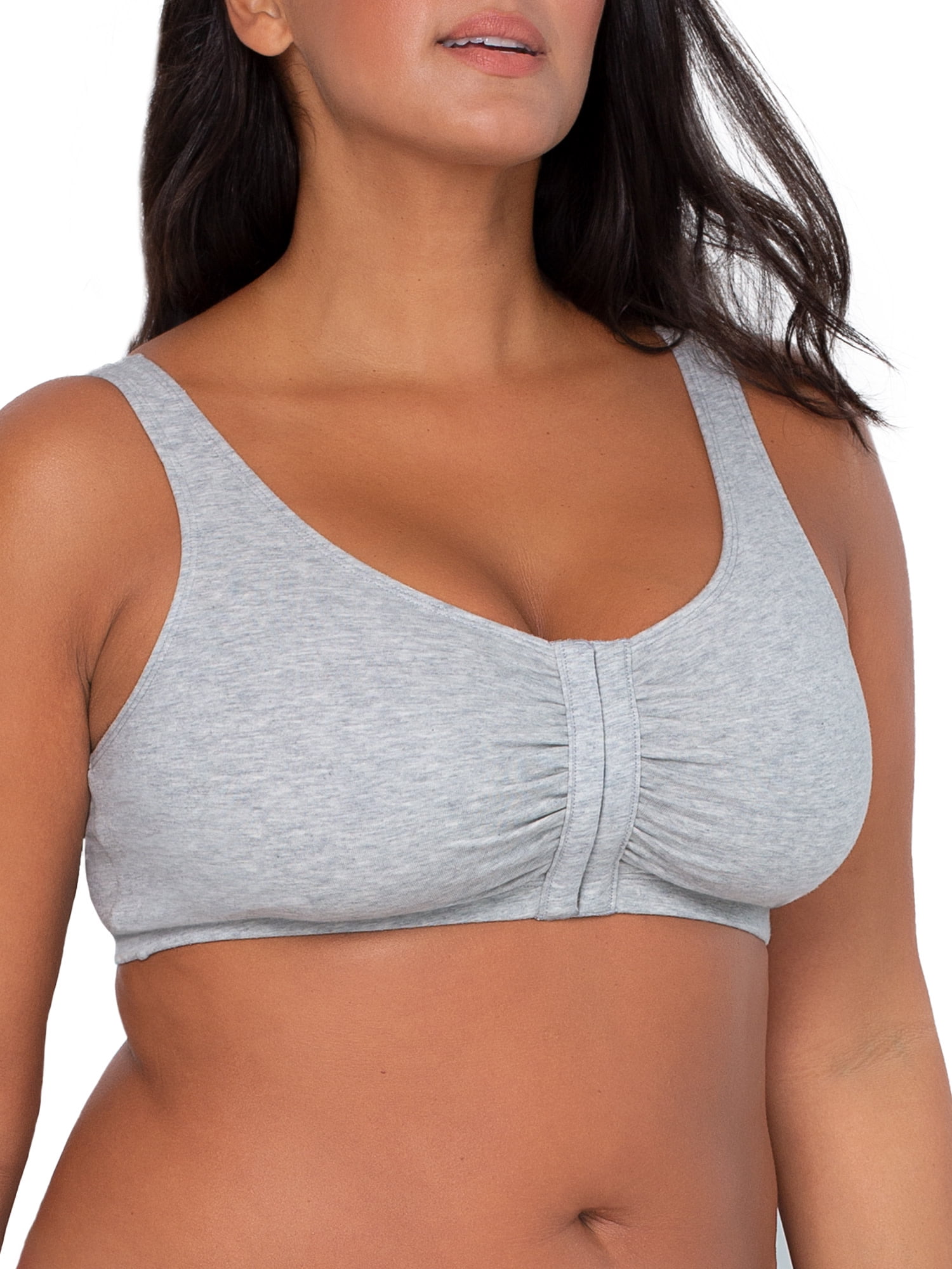 Fruit of the Loom Women's Comfort Front Close Sport Bra with Mesh Straps,  Opaque