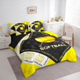 thumbnail image 3 of jejeloiu Softball Game Gaming 7 Pieces Bedding Comforter Set,Ball Sport Theme Full Bedding Set For Boys Teens Reversible, 3 of 8