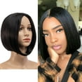 thumbnail image 3 of Medium Length Straight Wig For Black Women Natural Synthetic Hair Short Cut, 3 of 6