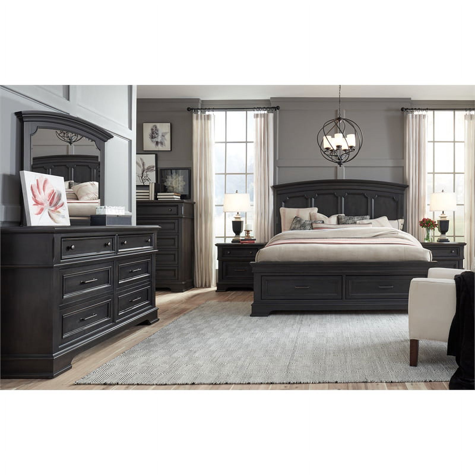 Townsend King / California King Wood Sepia Charcoal Arched Panel Headboard - image 5 of 5