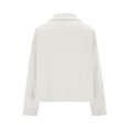 thumbnail image 5 of Women Cropped Button Blazer Short Casual Bomber Wool Blend Jacket Pea Coat Fall Outerwear with Pockets, 5 of 7