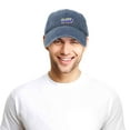 thumbnail image 6 of DALIX Colorful Happy Hat Mens Womens Embroidered Baseball Cap in Washed Navy Blue, 6 of 7