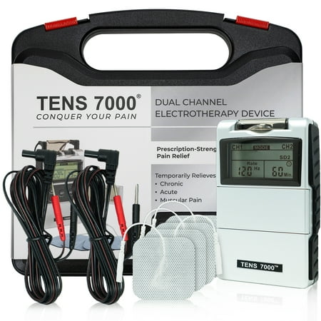 Roscoe Medical TENS 7000 Digital Unit, Muscle Stimulator, Black, 10 Pieces