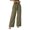 Green, variant on KOMOO Women Cotton Linen Pants Elastic High Waist Wide Leg Pants Casual Loose Beach Pants with Pockets