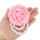 thumbnail image 4 of Uxcell 2 Pcs Broche de Flor de Camelia de Tela Perlas Pulsera Doble Uso para Mujeres Rosa Claro, 4 of 7
