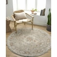 thumbnail image 2 of Hauteloom Chione Living Room, Bedroom Area Rug - Traditional - Cream, Slate Blue, Aqua - 2' x 2'11", 2 of 2