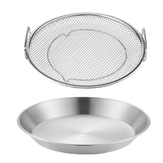 Bandeja con filtro de aceite de cocina Bandeja con filtro de aceite para freír de acero inoxidable Cesta de filtro de malla fina Herramientas para freír alimentos 18 cm