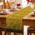 thumbnail image 5 of Yellow Geometric Table Runner 36 Inches Long Farmhouse Dress Scarves, Modern Abstract Art Ombre Dining Tablerunner for Coffee Table/Kitchen Island/Party Décor, Small 13" x 36", 5 of 8