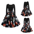 thumbnail image 1 of Mujeres Vintage Elegante Halloween Costura Calabaza Lindo Bowknot Fiesta Swing Vestido Likrtyny Mujer, 1 of 9