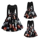 thumbnail image 2 of Vestido de columpio de fiesta con lazo y estampado de calabaza de Halloween vintage para mujer (gris M) Ndcxsfigh Para estrenar, 2 of 9