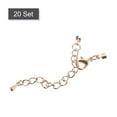 thumbnail image 3 of Unique Bargains 20Sets Fold Over Cord Ends with Lobster Claw Clasps & Extension Chain 3mm Light Golden, 3 of 7