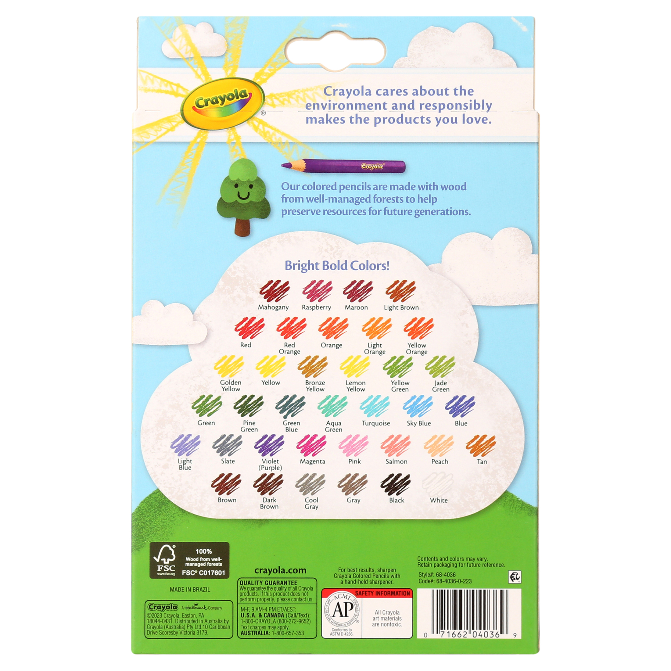 Set de lápices de colores Crayola, 36 piezas, artes y manualidades, útiles escolares, regalos para niños y artistas 6